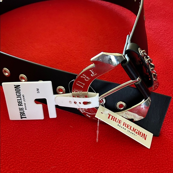 True Religion Black Buckle Belt with Silver Accents main image 15